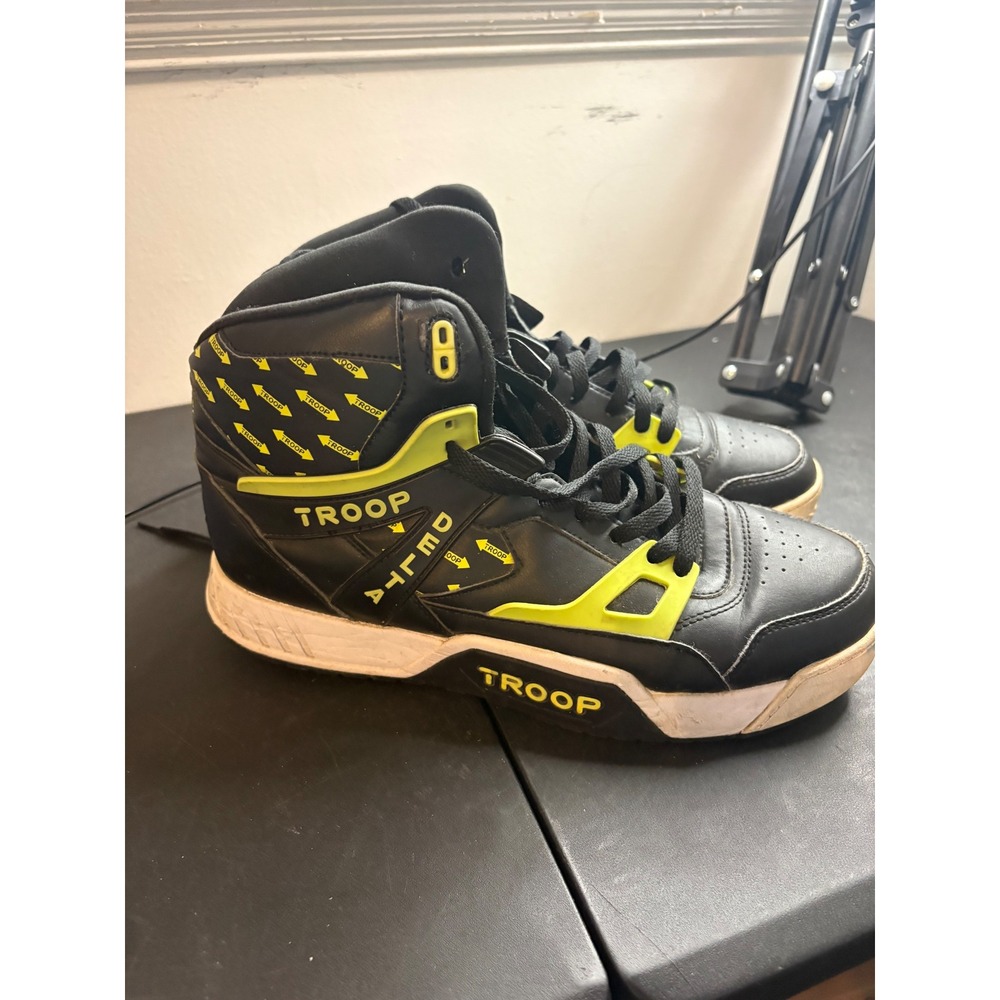 Troop Delta Mens High Top Sneakers Black Neon Yellow 1CM00887-017 Size 11